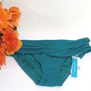 BLEU ROD BEATTIE DEEP WATER RUCHED SARONG BIKINI SWIMSUIT BOTTOM SIZE 6 NWT